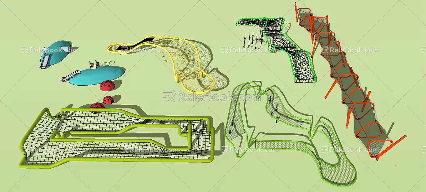 Modern amusement equipment crawling net 3d model
