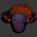 Game Movie Character Design Featuring Purple Helmet Black Mask Green Eyes Red Hair Purple Outfit