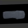 Covered Car With White Cloth Displayed On Black Platform Surface 3d model
