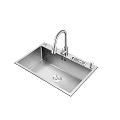 Stainless Steel Single Bowl Kitchen Sink With Modern Faucet For Home Kitchen Use
