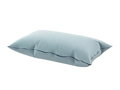 Light Blue Decorative Cushion With Dark Blue Stitching On The Edge For Home Sofa Decoration 3d model
