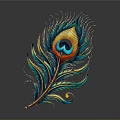 Feathered bird feather peacock feather all kinds of feathers bird feather pen 3d model