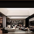 Modern Living And Dining Room Design With Marble Dining Table And Wooden Chairs