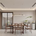 Modern Open Kitchen Interior Design With Marble Island Dining Chairs And Cabinets 3d model