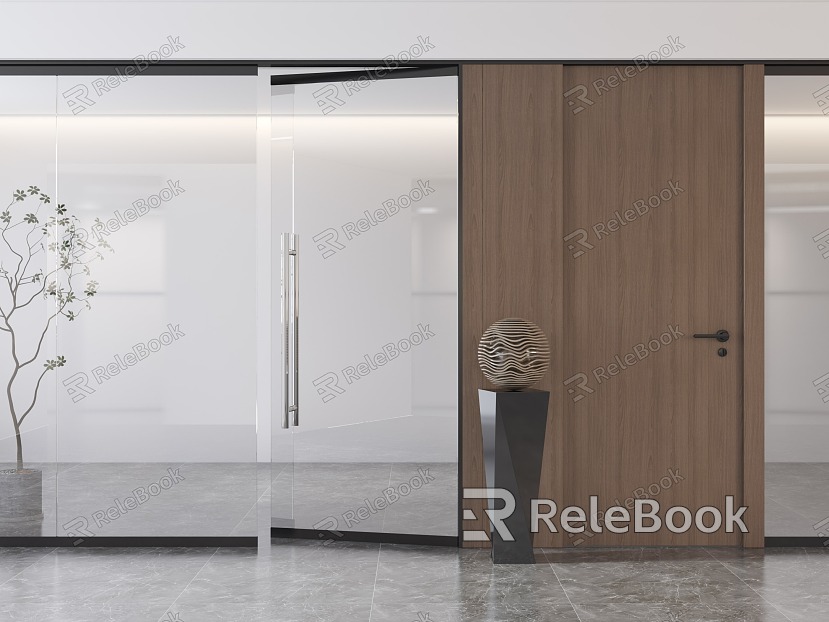 Office Partition Glass Partition Single Door Office Glass Single Door Office Glass Partition model