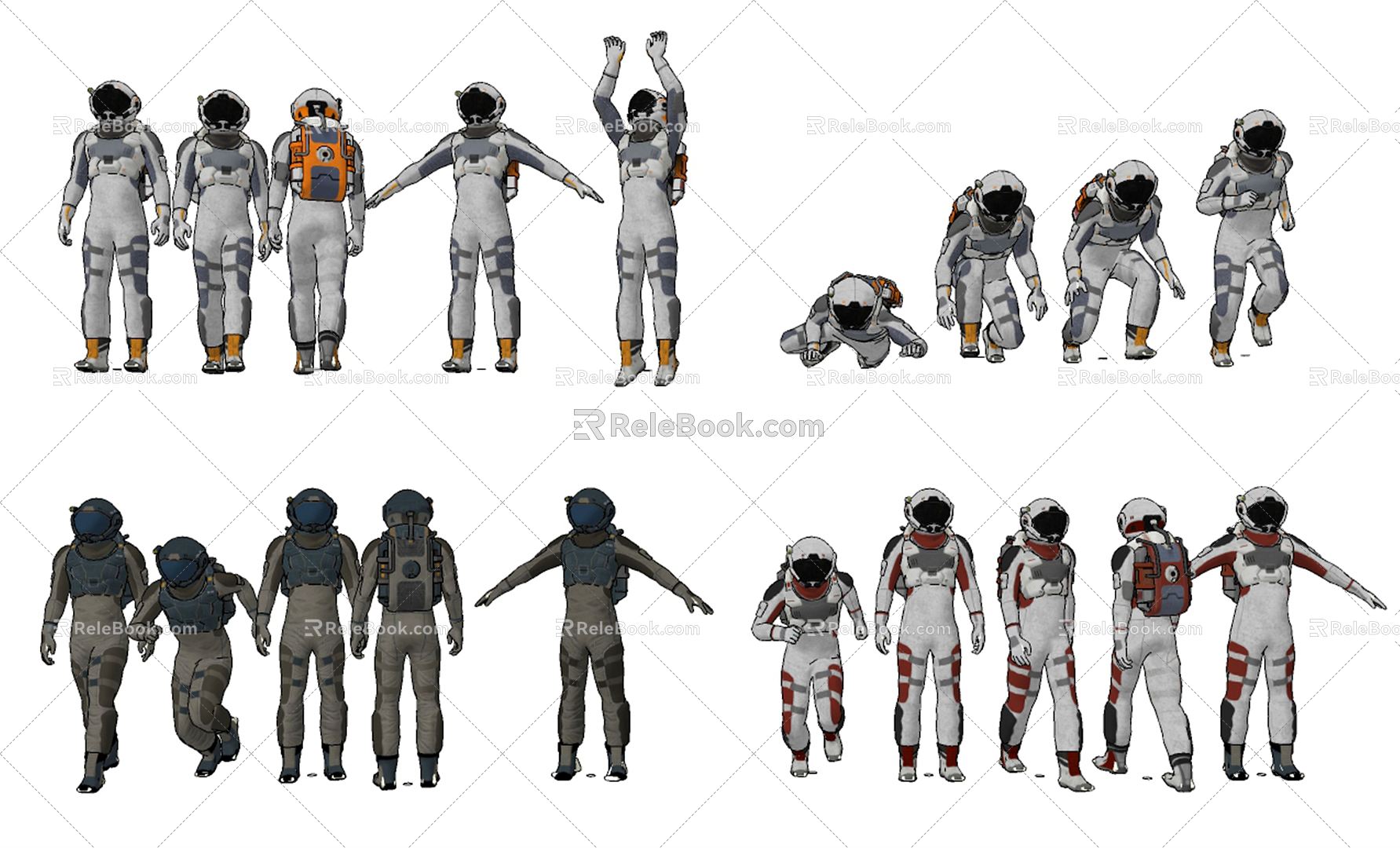 Modern astronaut spacesuit astronaut figure 3d model