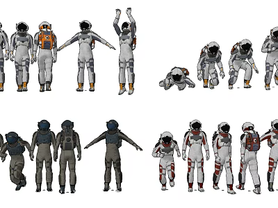 Modern astronaut spacesuit astronaut figure 3d model