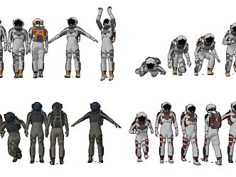 Modern astronaut spacesuit astronaut figure 3d model