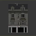 Three Story Traditional Residential Building With Gray Roof Beige Exterior And Ground Floor Delicatessen