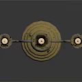 Brass Candelabra With Three Candles And Ornate Design On Black Background