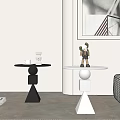 Modern Side Table Simple Geometric Stitching Side Table 3d model