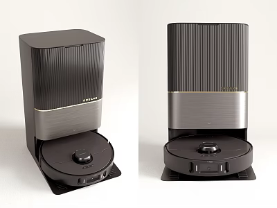 Modern Daily Use Electrical Appliances With Sleek Black Silver Design Ribbed Texture And Control Knobs 3d model
