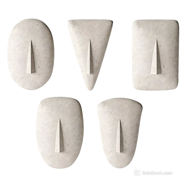 Modern Textured Wall Decor With Geometric Shapes And Pointed Accents 3d model