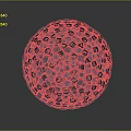 Metallic Sphere With Hexagonal Blue Silver Pattern And Reflective Surface