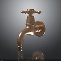 Vintage Copper Faucet With Classic Handles And Shiny Polished Surface
