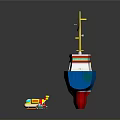 Colorful Toy Ship With Containers Surrounded By Small Toy Cars And Airplane
