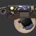 Practical Office Desk Setup With Dual Monitors Ergonomic Chair And Stationery Supplies