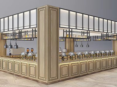 Elegant Wooden Display Shelving With Glass Doors And Multiple Layers For Buffet Containers 3d model