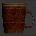 Rusty Red Ceramic Mug With Textured Surface And Curved Handle