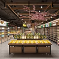 Modern Supermarket Beverage And Dairy Section With Neatly Arranged Shelves And Well Organized Product Displays