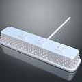Sleek White Power Strip With Multiple Outlets And Long Cable For Computer Devices