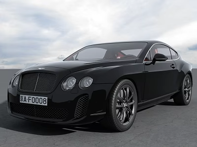Black Bentley Luxury Coupe With Sleek Exterior Design And Stylish Alloy Wheels 3d model