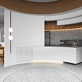 Modern Restaurant Interior With Open Layout Wooden Tables Green Plants And Pendant Lights