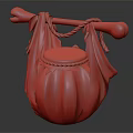 Traditional Style Wine Bottle With Leather Bone Decoration Red Lid And Rope Wrap