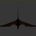 Purple And Blue Pterosaur 3D Model With Large Spread Wings And Detailed Texture