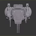 Mechanical Four Legged Robot Featuring Red Light And Weapon Components