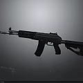 Black Tactical Assault Rifle 3D Rendering With Detailed Barrel And Magazine