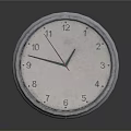 Round Wall Clock With Metal Frame White Dial Black Numbers And Red Hands