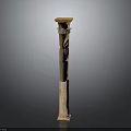Classical Roman Column With Intricate Carved Details And Traditional Design