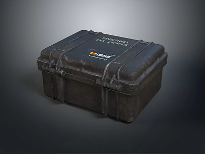 Durable Black Hard Shell Protective Storage Case With Metal Straps For Daily Use 3d model