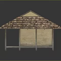 Traditional Cottage With Tile Roof Wooden Porch And Sliding Lattice Windows