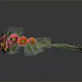 Decorative Flower Crown With Pink Orange Flowers And Green Leaves For Daily Use