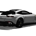 White Ferrari Sports Car Featuring Red Interior Black Rear Spoiler And Sporty Design