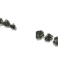 Arbor Tree Arrangement In Two Rows With Three Trees Each Varying Sizes 3d model