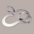 Garden Landscape Featuring Artistic Silver Metal Circular Ring Sculpture Decor