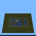 Large Scale Industrial Factory Complex With Blue Roofed Buildings Silos Green Lawns And Parking Area