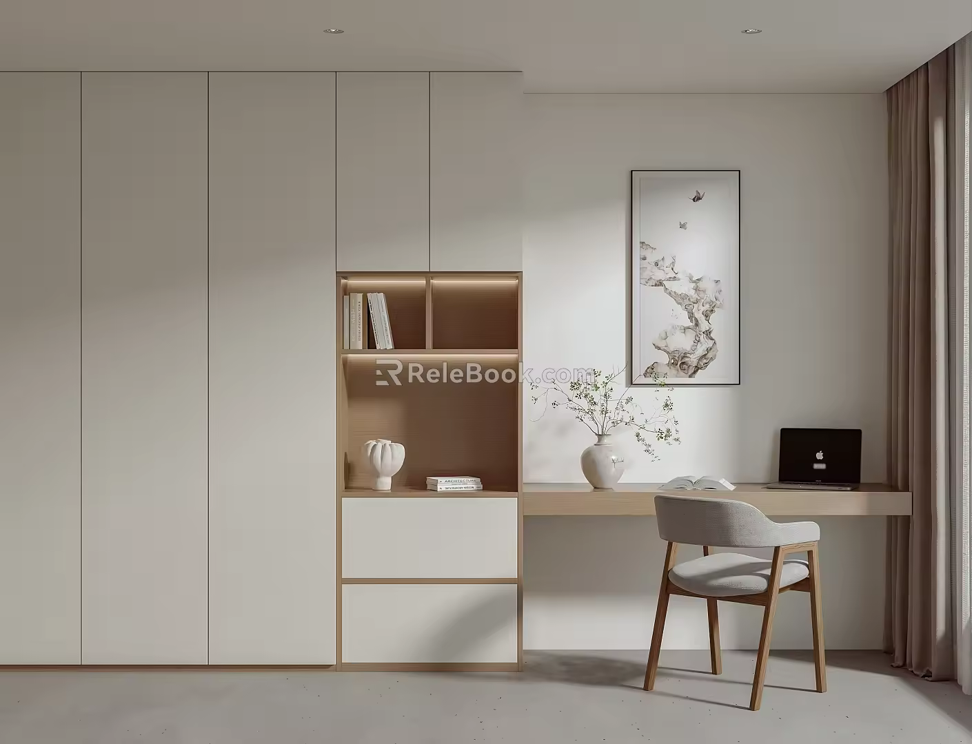 New Chinese Style Desk and Chair Desk and Chair Combination 3d model