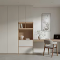 New Chinese Style Desk and Chair Desk and Chair Combination 3d model