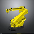 Yellow Industrial Robotic Arm With Bionic Joints And Mechanical Structure Design 3d model