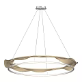 Modern Chandelier With Circular White Frame And Curved Beige Elements For Interior Design 3d model
