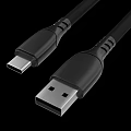 Black USB A to USB C Charging and Data Transfer Cable for Smartphones and Devices