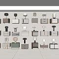 Modern Nightstands with Diverse Designs and Table Lamps in Multiple Styles 3d model
