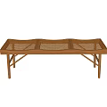 Rattan Bench Low Stool Sofa Stool 3d model