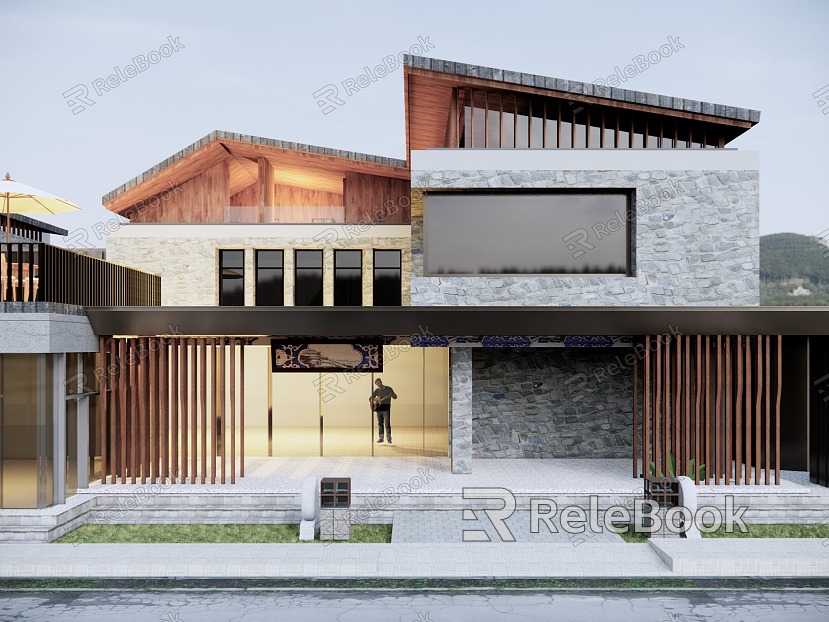 New Chinese-style single-family villa rural self-built house model