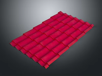 Red Ceramic Roof Tiles With Classic Style For Building Roofing Projects 3d model