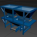 Blue Industrial Equipment With Double Hoppers Conveyor System And Metal Frame